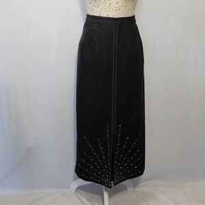 HI-KAHNG TRADING CO. Women's Black Denim Faux Diamond Studded Coastal Cowgirl 18